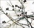 Xu Beihong pájaros en rama chino antiguo